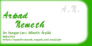 arpad nemeth business card
